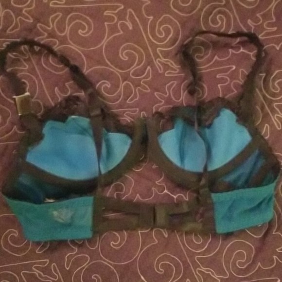 Dita Von Teese teal satin demi cup underwire bra - Picture 6 of 8